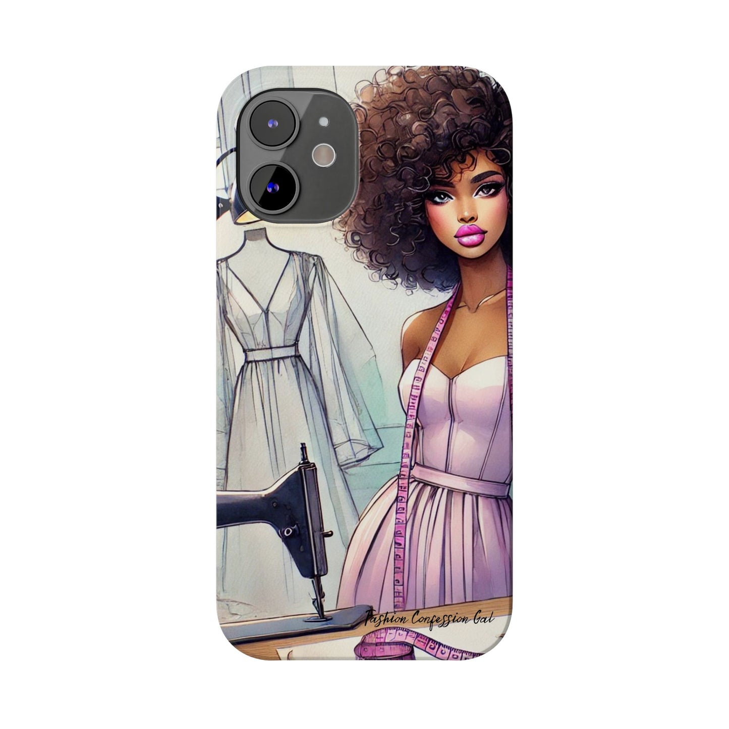 Phone Case - Fashion Designer Woman in Pastel Purple Dress