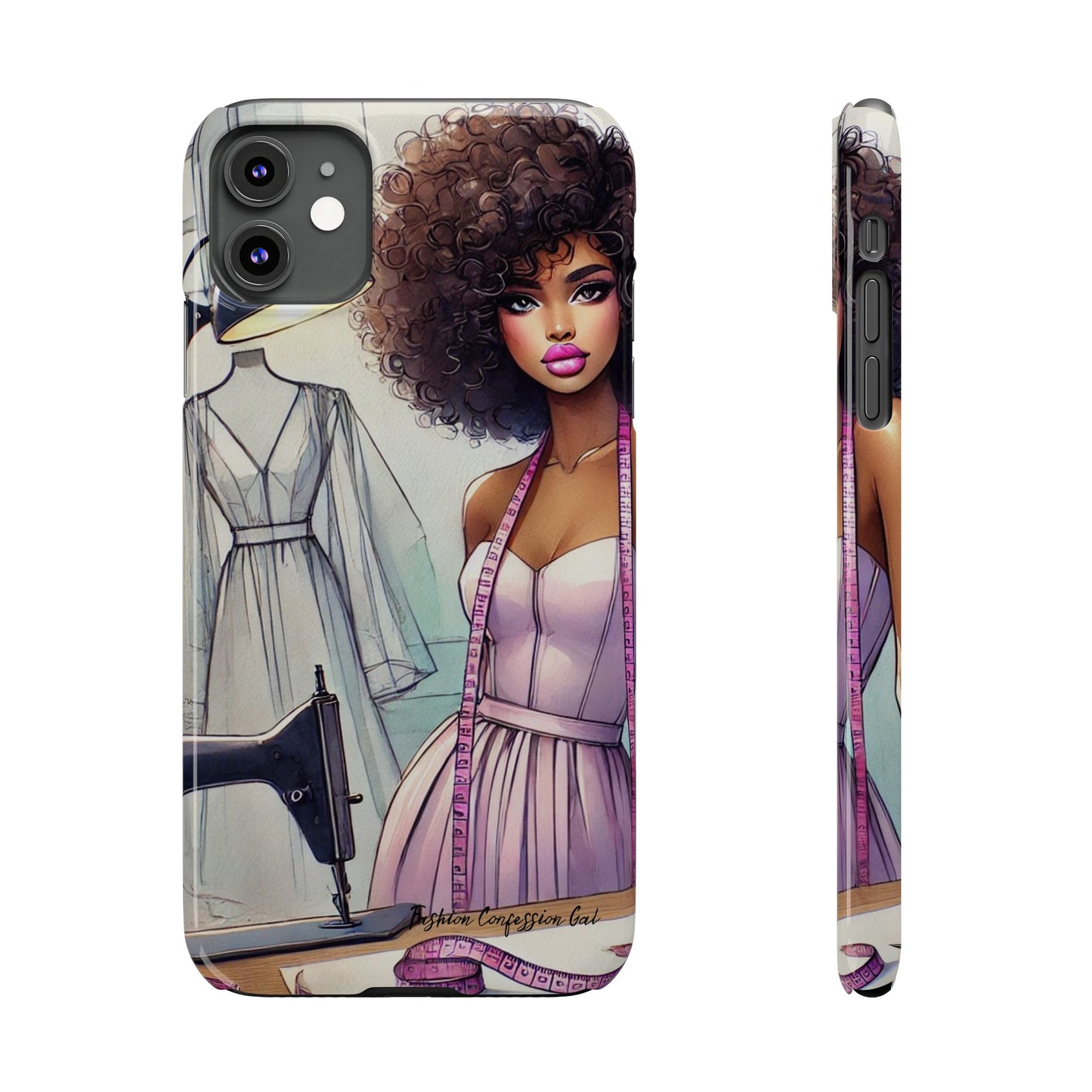 Phone Case - Fashion Designer Woman in Pastel Purple Dress