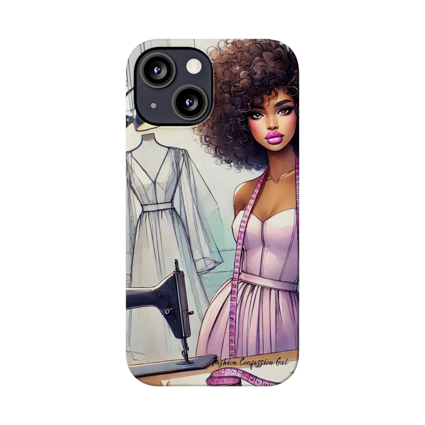 Phone Case - Fashion Designer Woman in Pastel Purple Dress