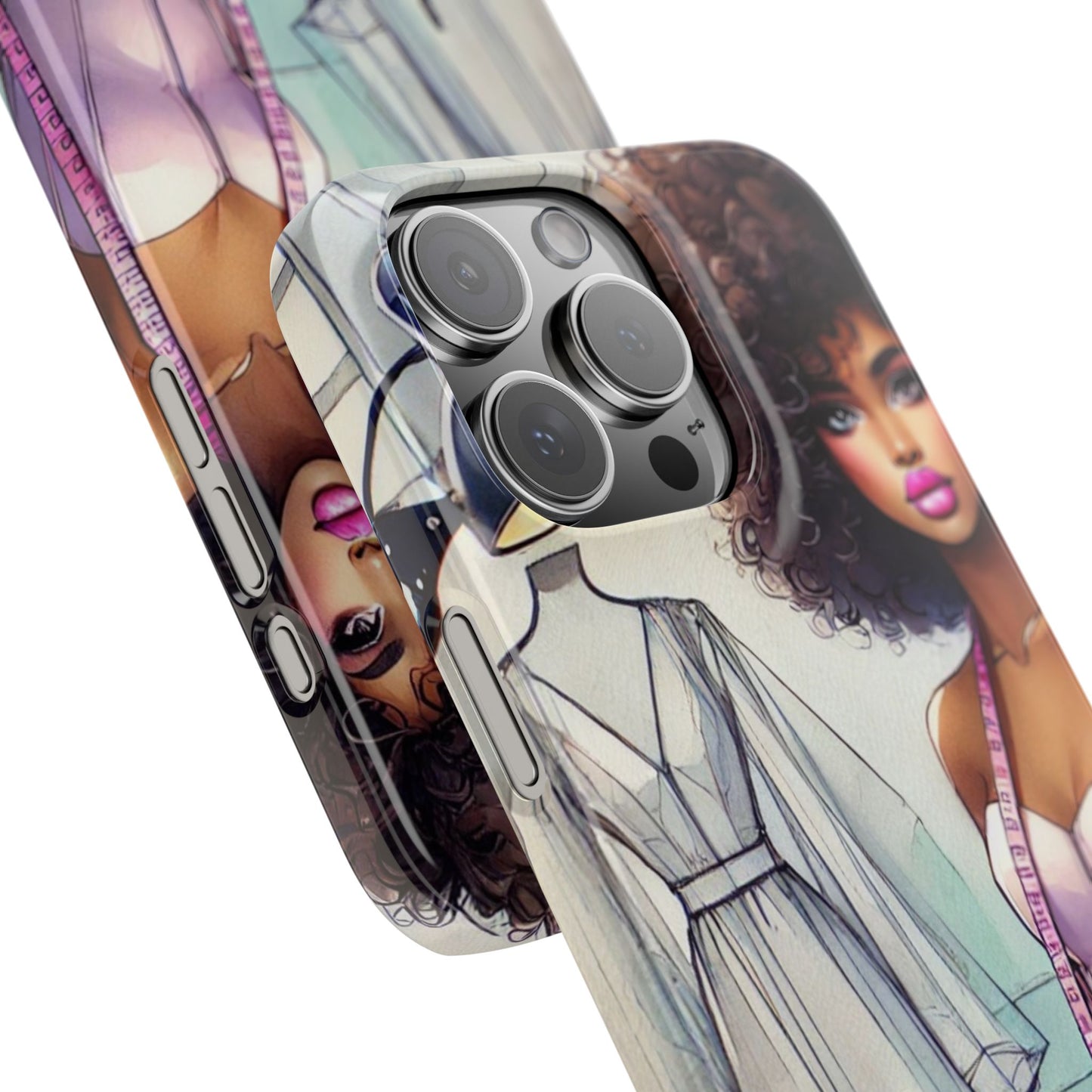 Phone Case - Fashion Designer Woman in Pastel Purple Dress