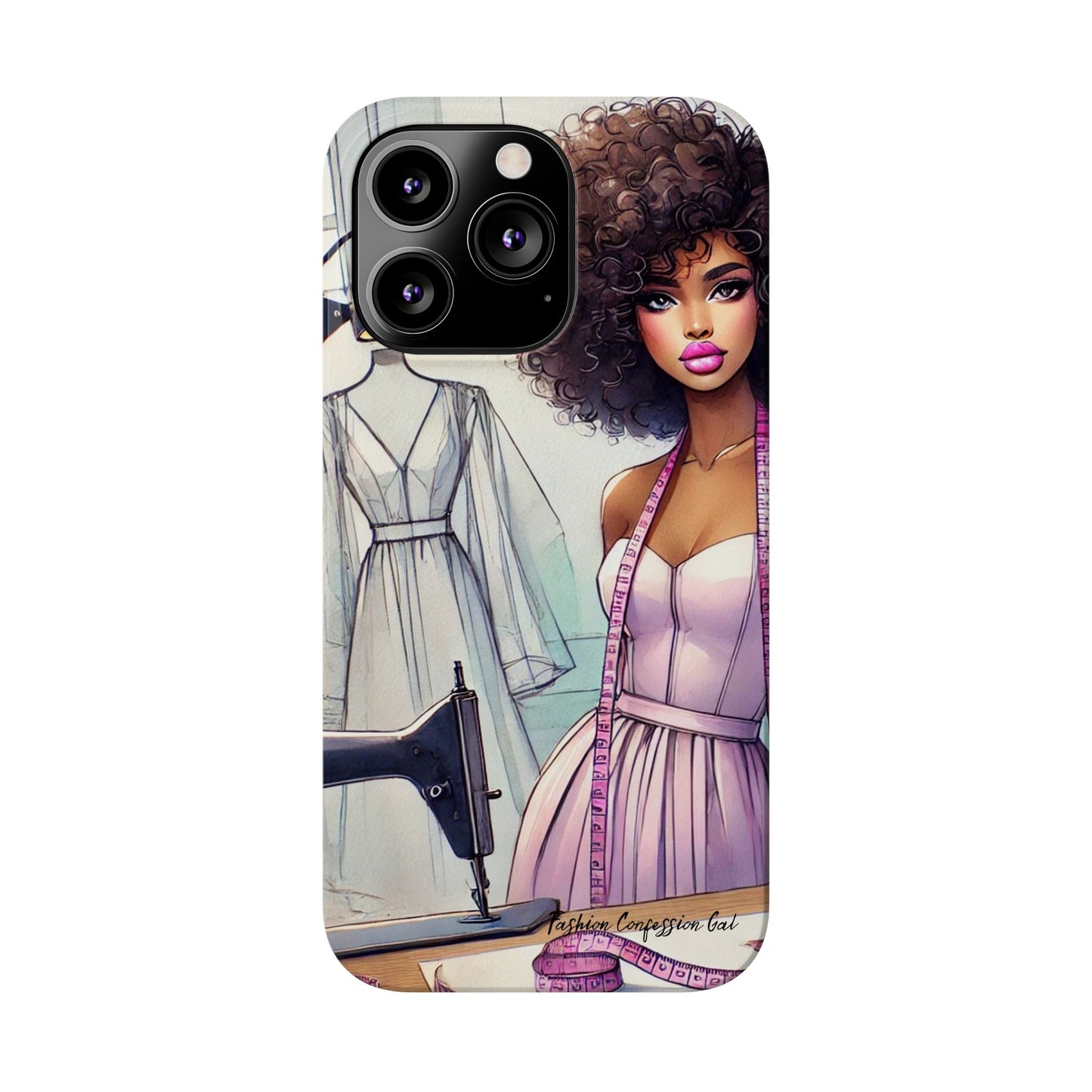 Phone Case - Fashion Designer Woman in Pastel Purple Dress