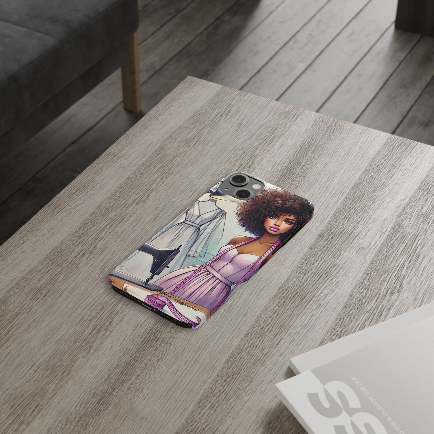 Phone Case - Fashion Designer Woman in Pastel Purple Dress