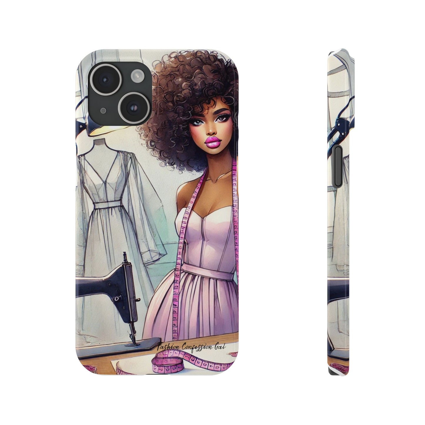Phone Case - Fashion Designer Woman in Pastel Purple Dress