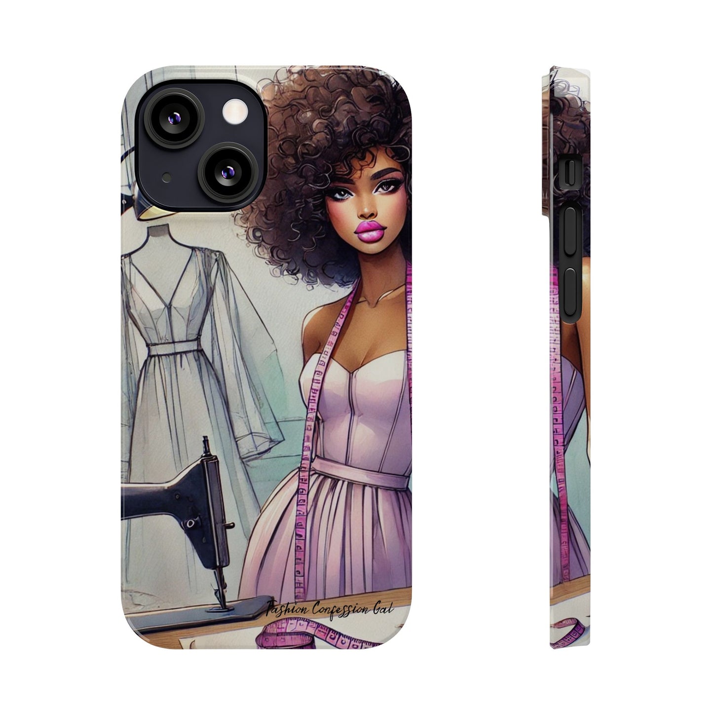 Phone Case - Fashion Designer Woman in Pastel Purple Dress