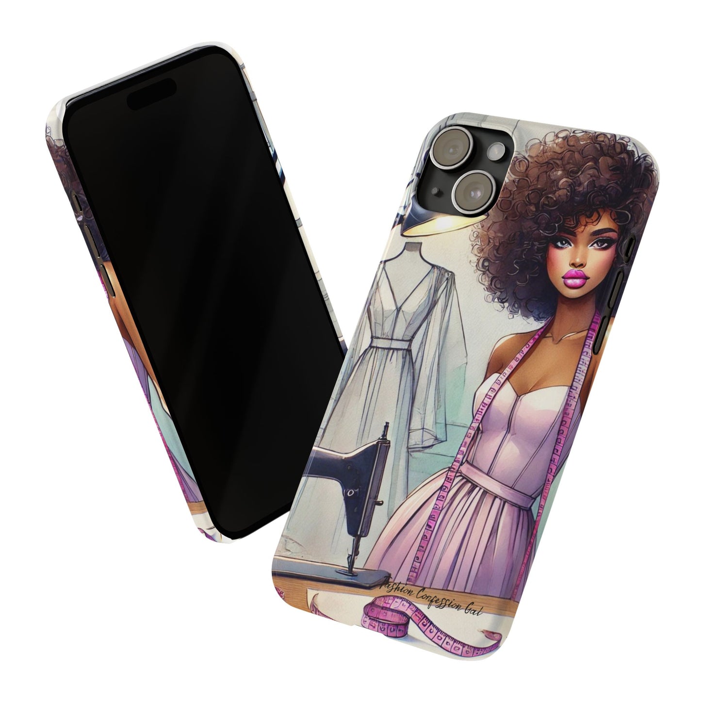 Phone Case - Fashion Designer Woman in Pastel Purple Dress