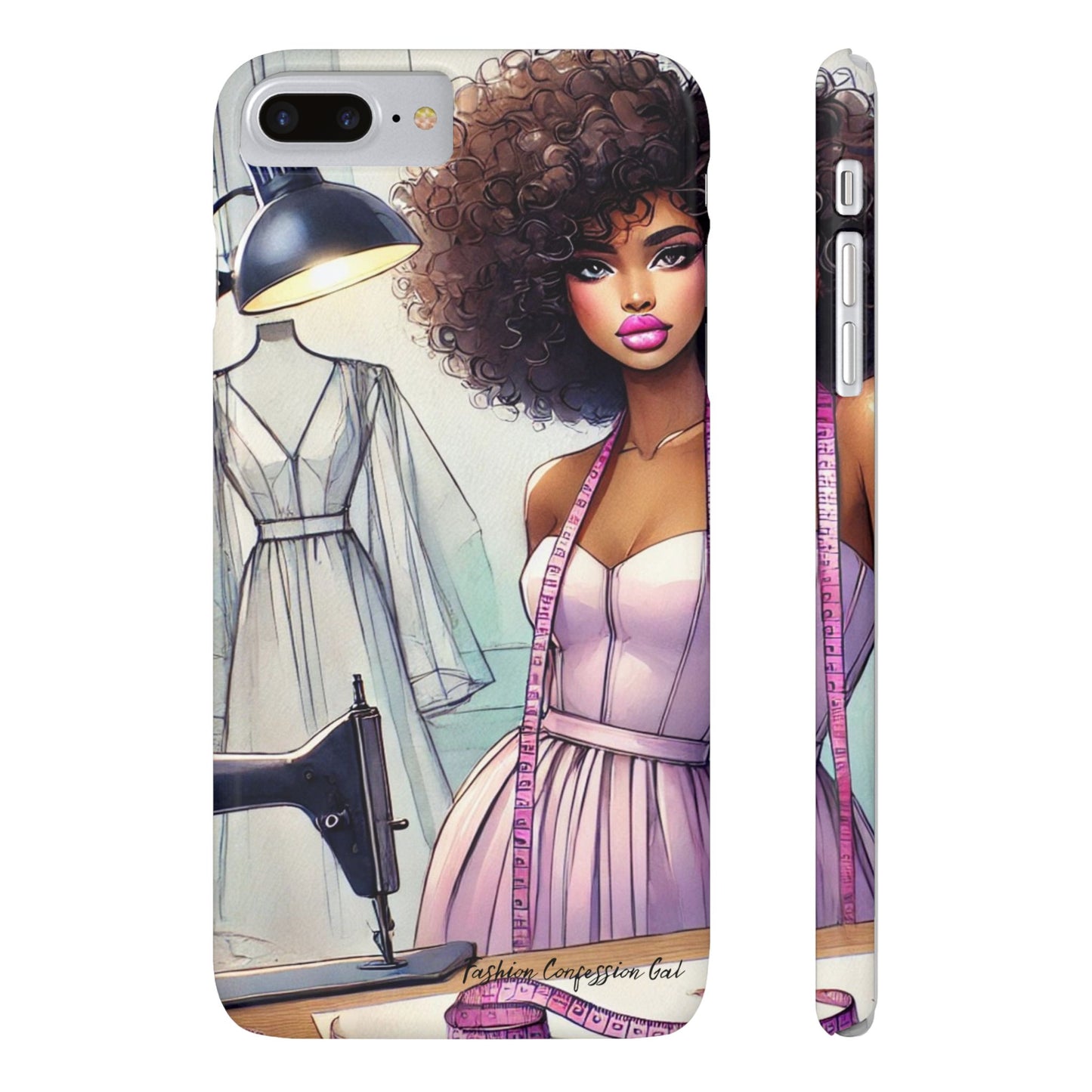 Phone Case - Fashion Designer Woman in Pastel Purple Dress