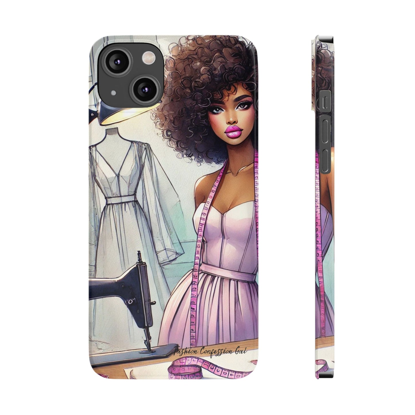 Phone Case - Fashion Designer Woman in Pastel Purple Dress
