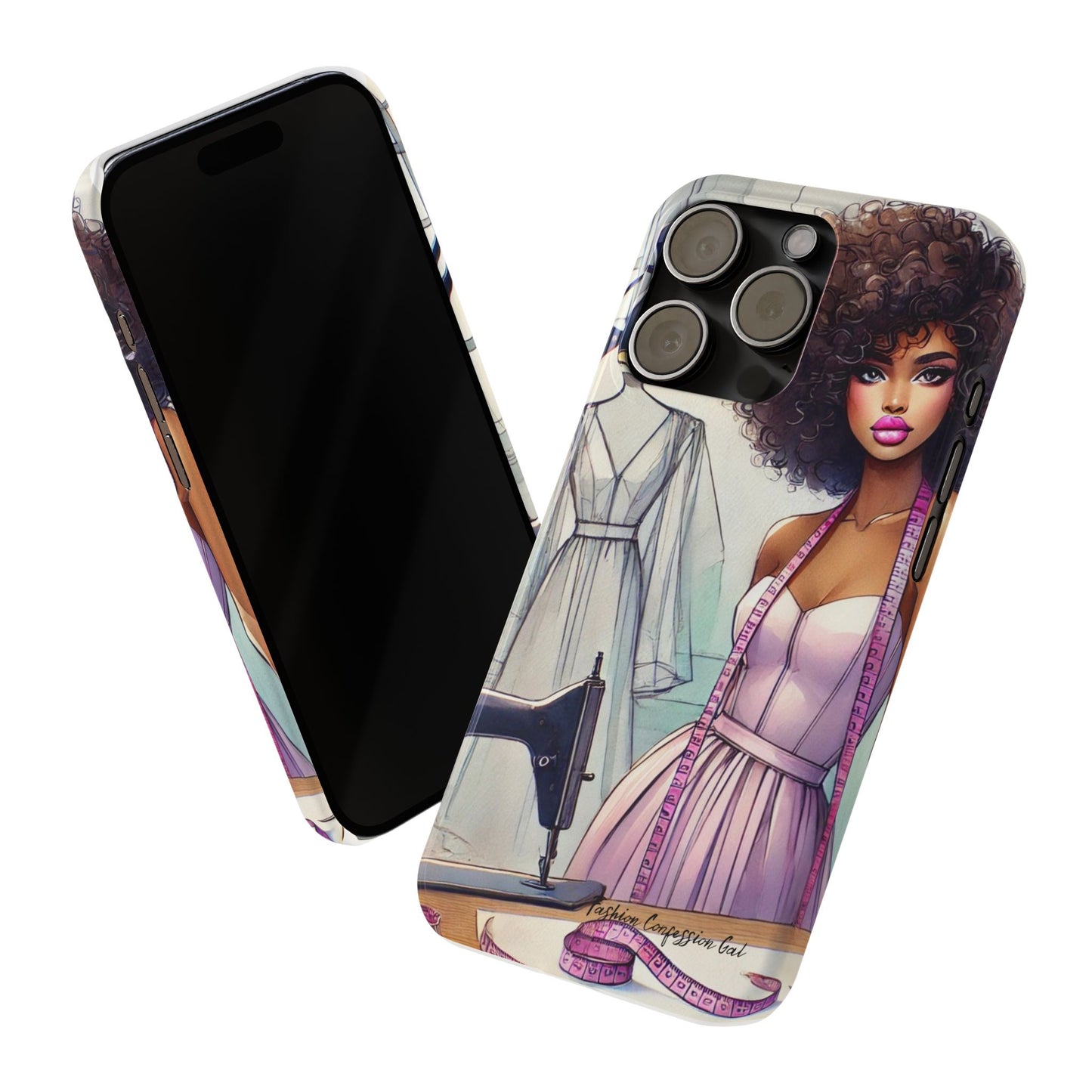 Phone Case - Fashion Designer Woman in Pastel Purple Dress