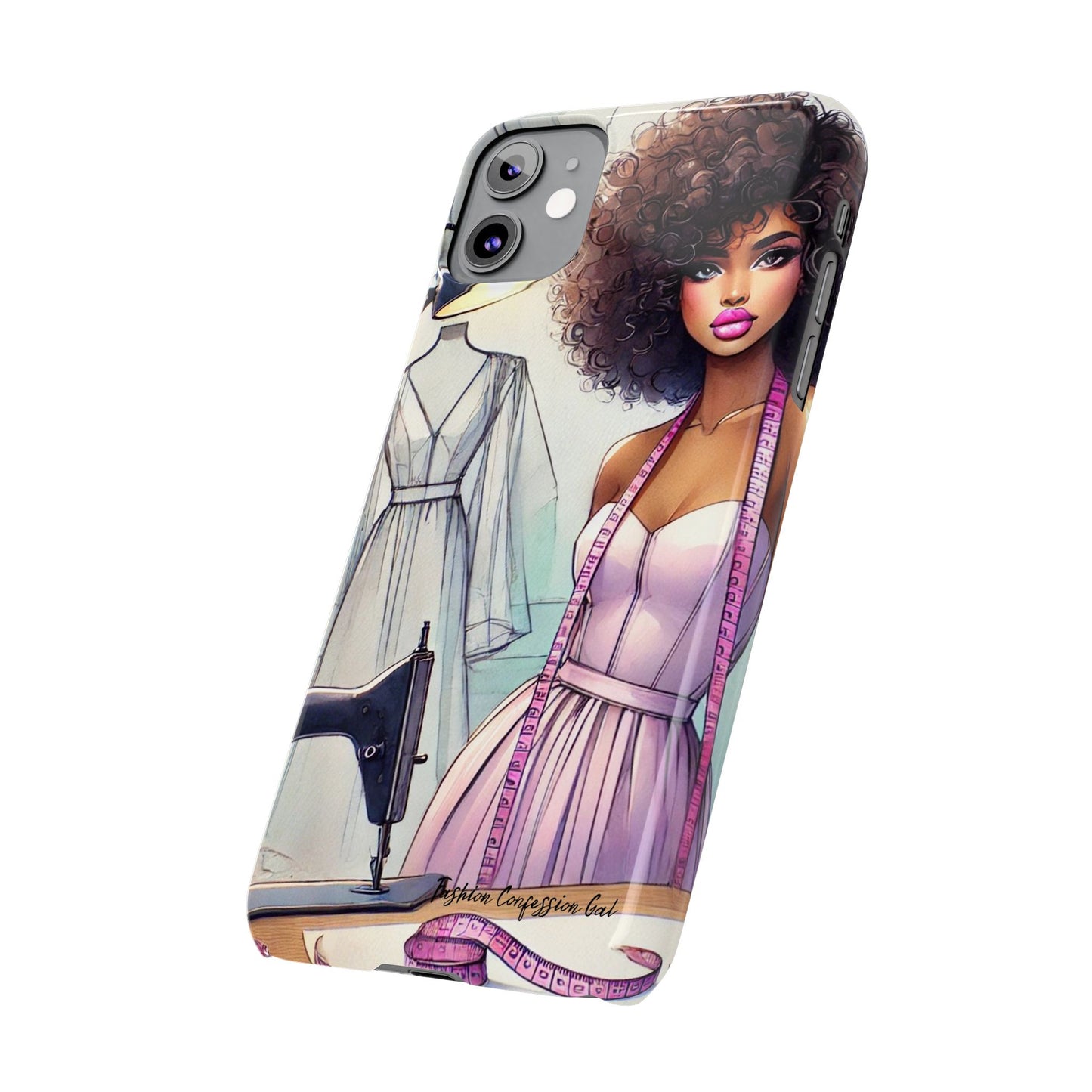 Phone Case - Fashion Designer Woman in Pastel Purple Dress
