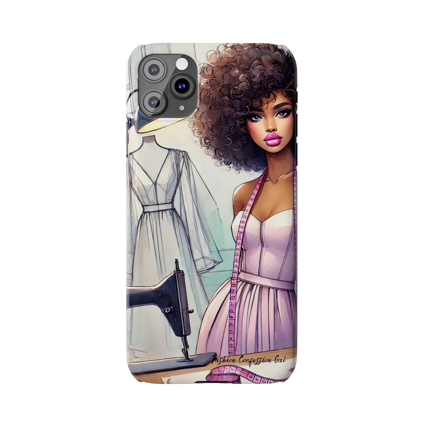 Phone Case - Fashion Designer Woman in Pastel Purple Dress
