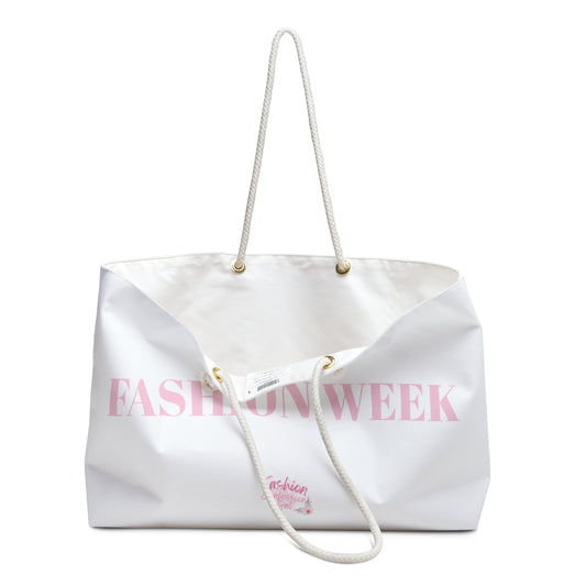 Fashion Week Gal, Canvas Weekender Bag - Stylish Tote for Fashionistas