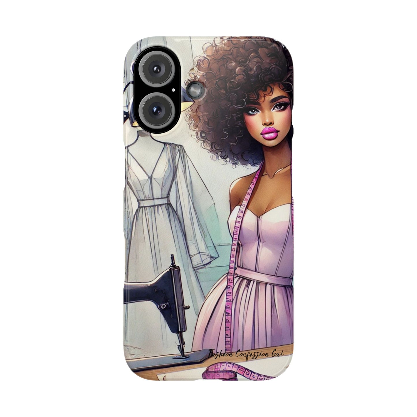 Phone Case - Fashion Designer Woman in Pastel Purple Dress