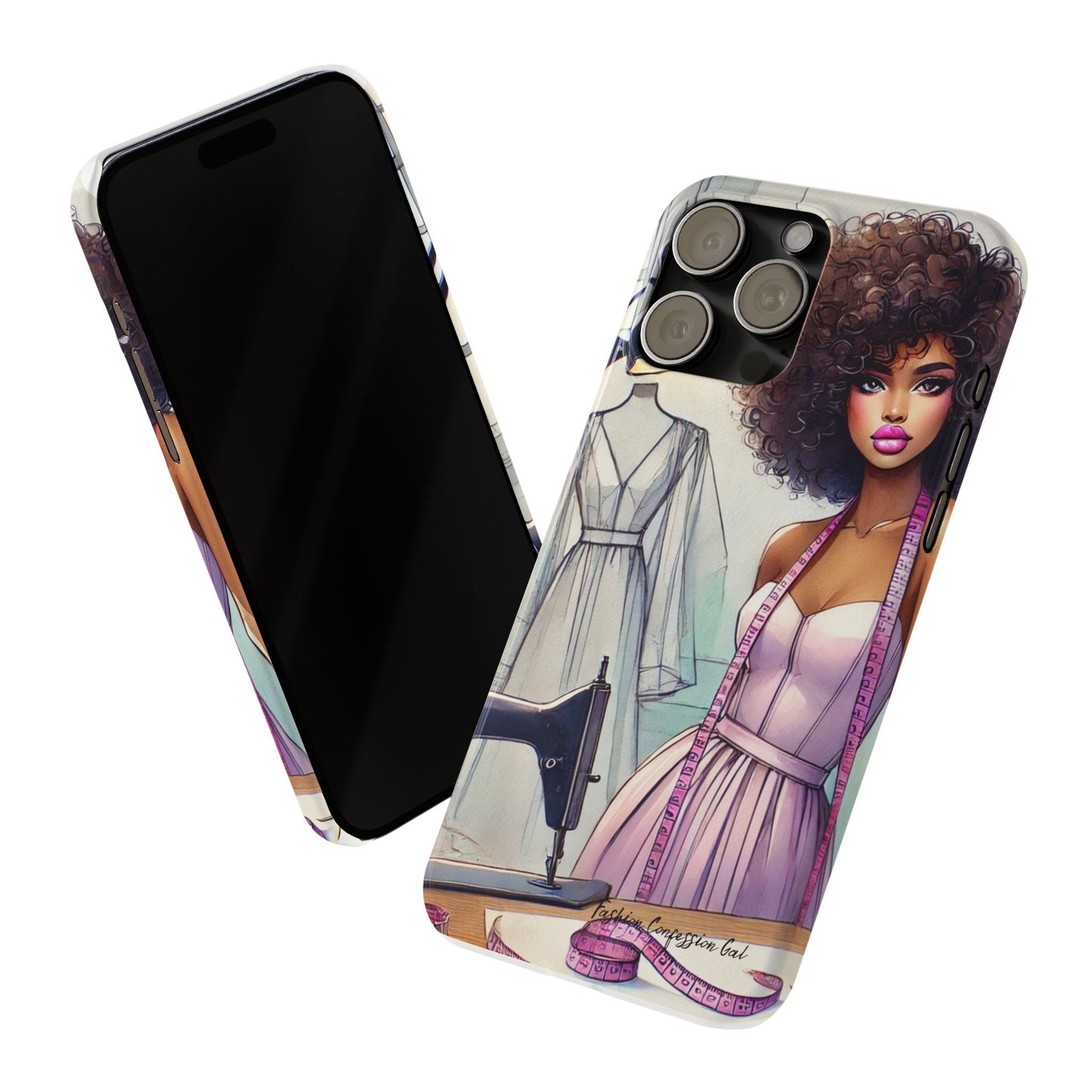 Phone Case - Fashion Designer Woman in Pastel Purple Dress