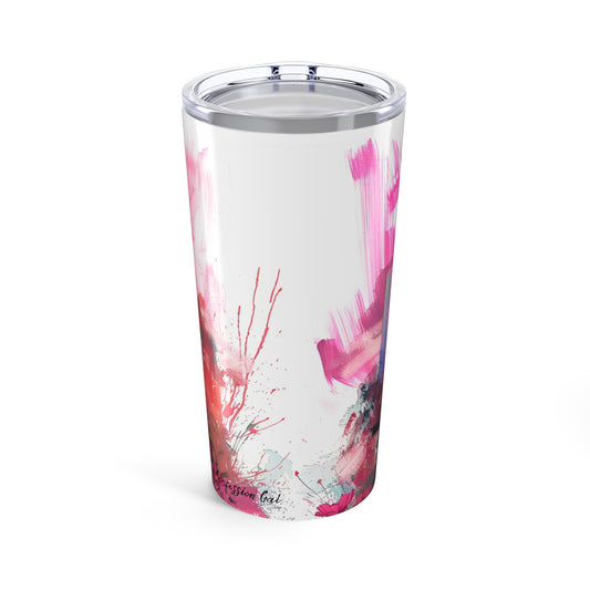 Tumbler - Fashionable Woman Painting Portrait in Summer Dress