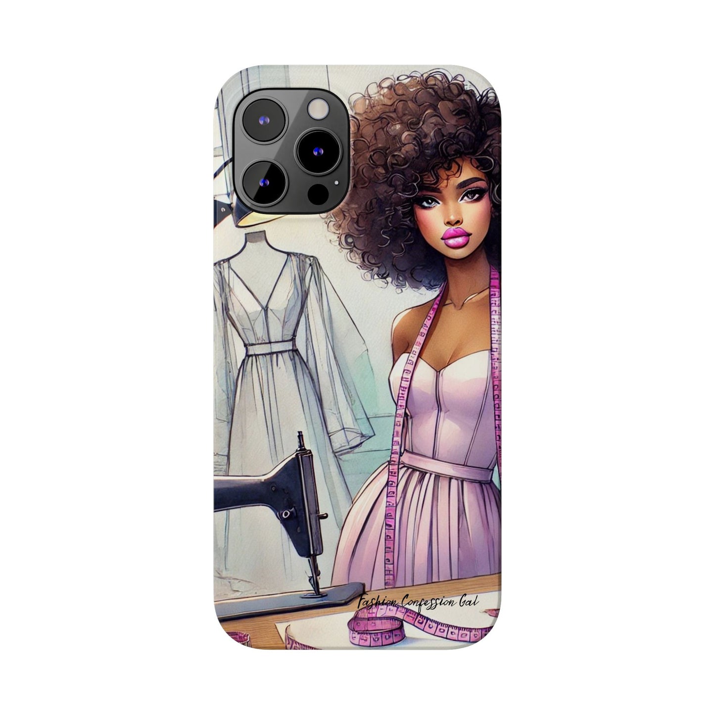 Phone Case - Fashion Designer Woman in Pastel Purple Dress