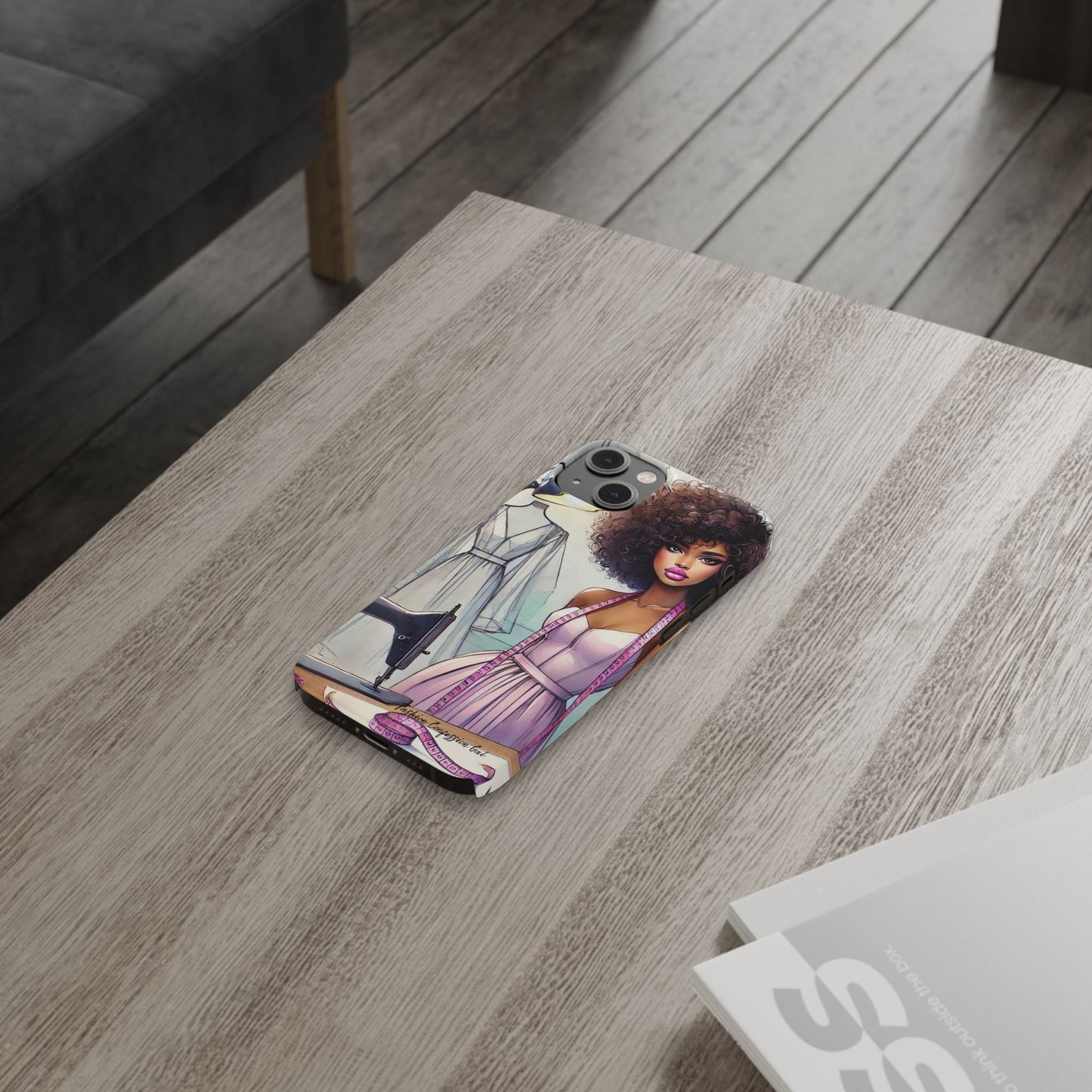 Phone Case - Fashion Designer Woman in Pastel Purple Dress