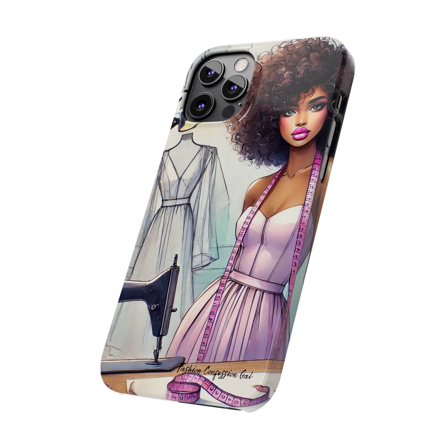 Phone Case - Fashion Designer Woman in Pastel Purple Dress