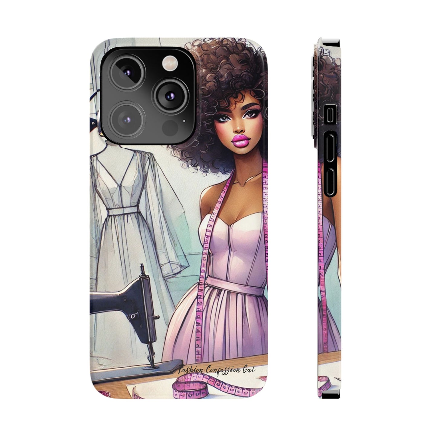 Phone Case - Fashion Designer Woman in Pastel Purple Dress