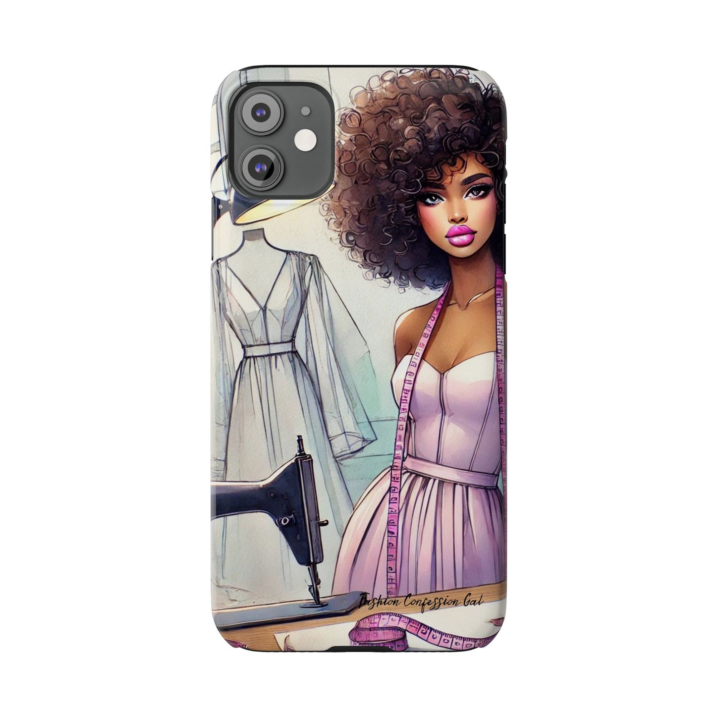 Phone Case - Fashion Designer Woman in Pastel Purple Dress