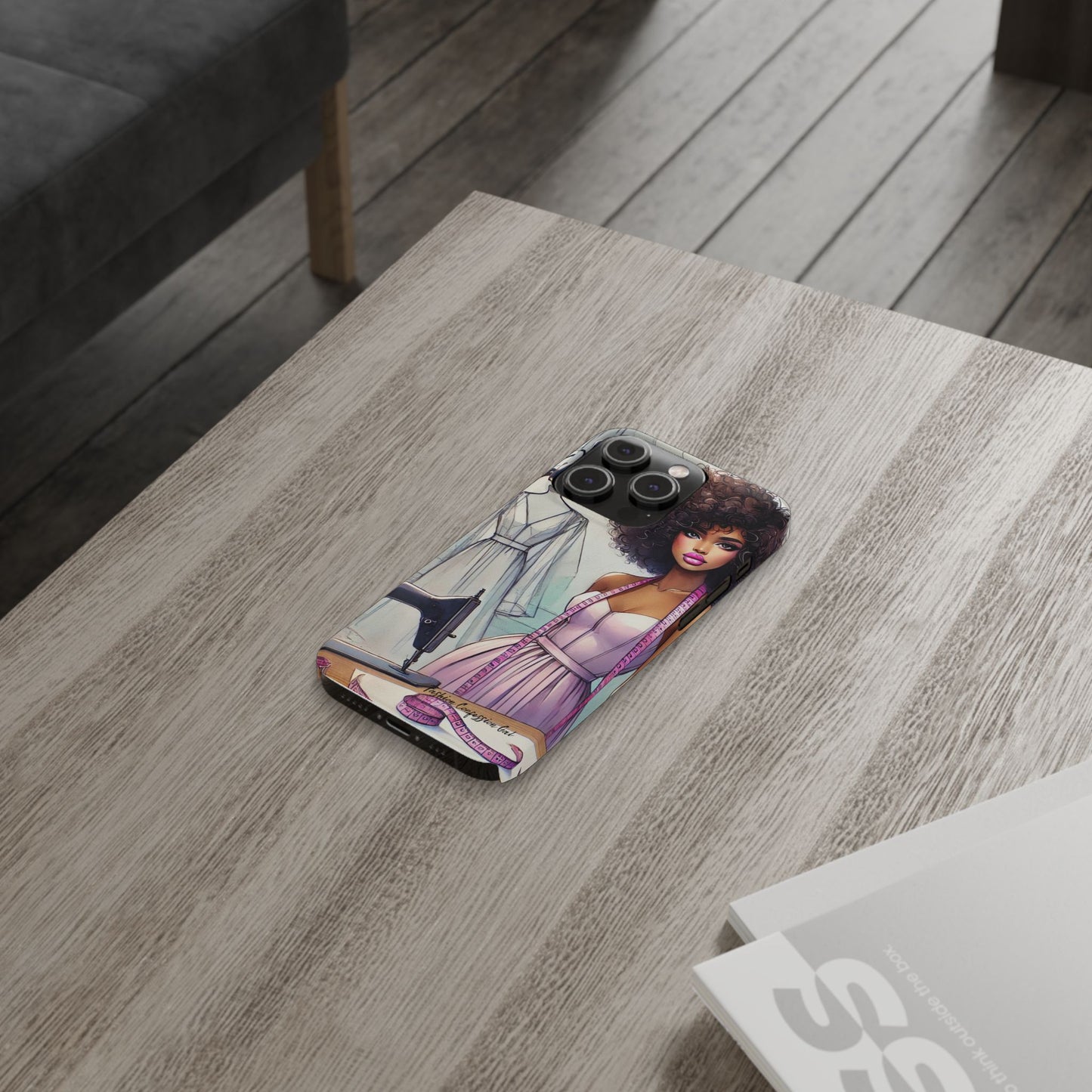 Phone Case - Fashion Designer Woman in Pastel Purple Dress