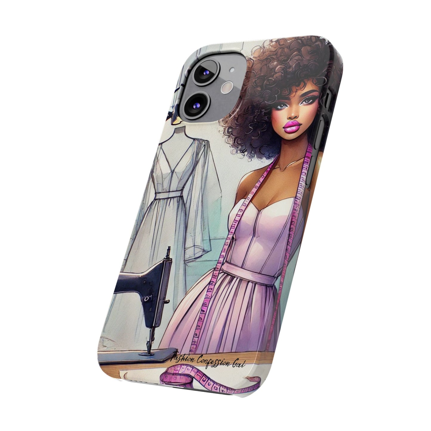 Phone Case - Fashion Designer Woman in Pastel Purple Dress