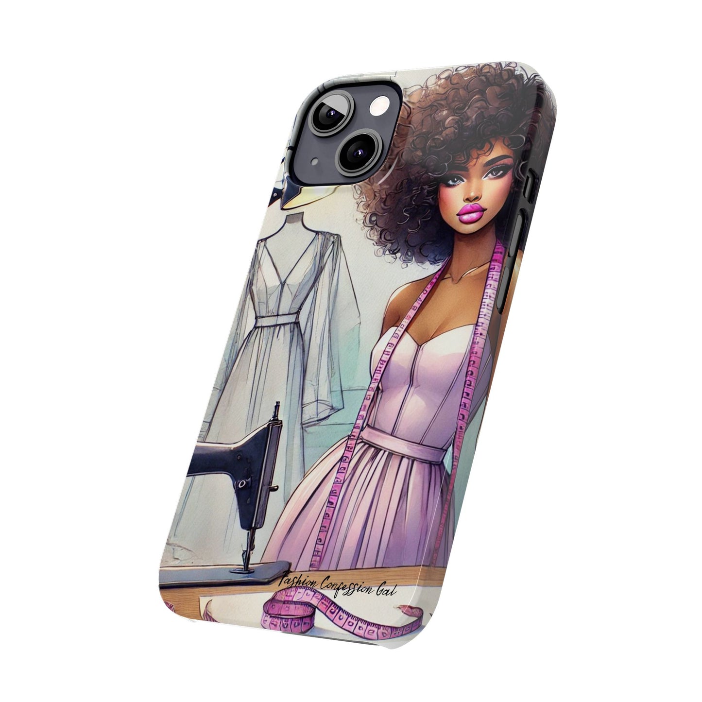 Phone Case - Fashion Designer Woman in Pastel Purple Dress