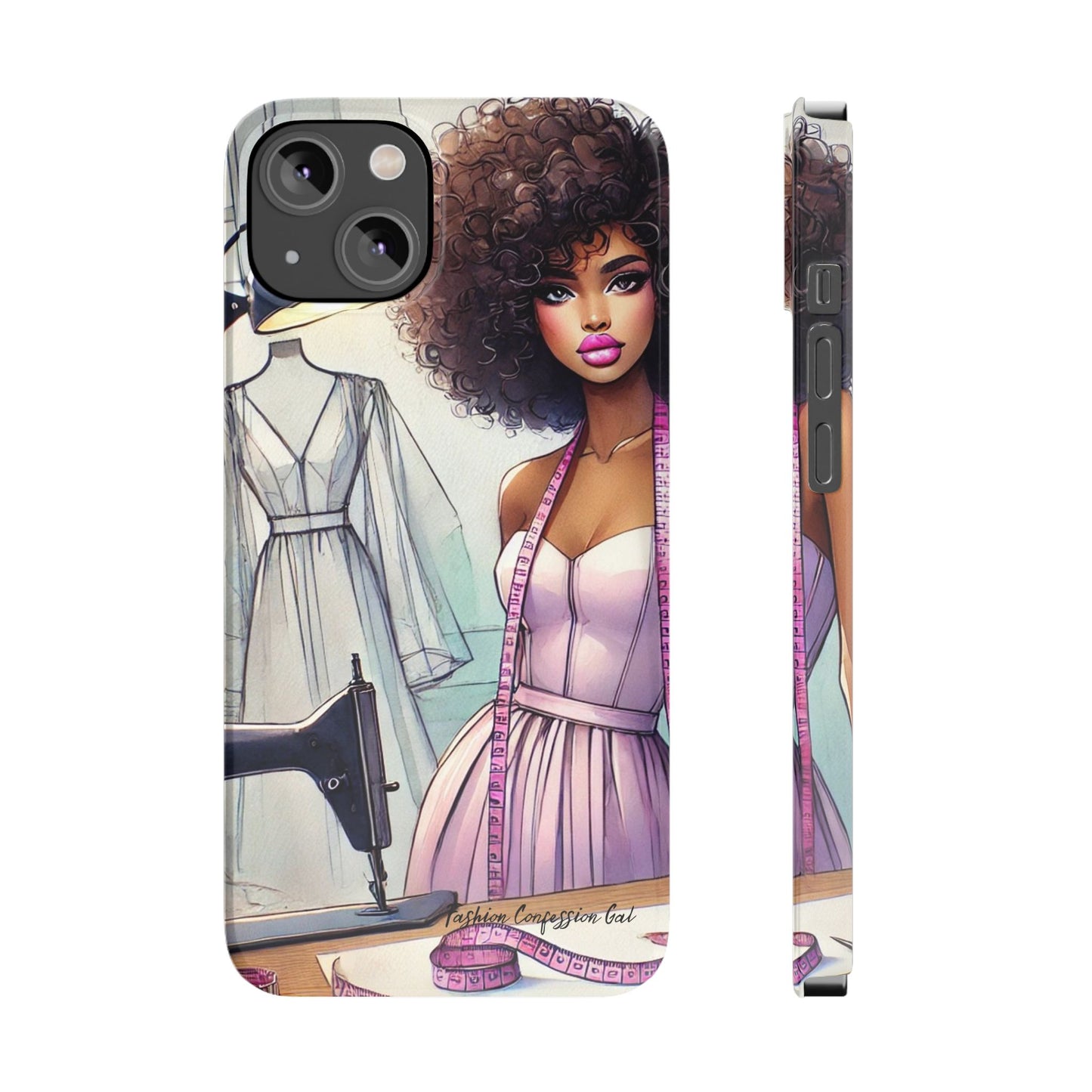 Phone Case - Fashion Designer Woman in Pastel Purple Dress
