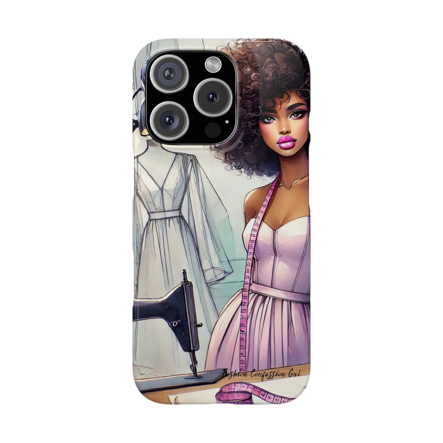 Phone Case - Fashion Designer Woman in Pastel Purple Dress