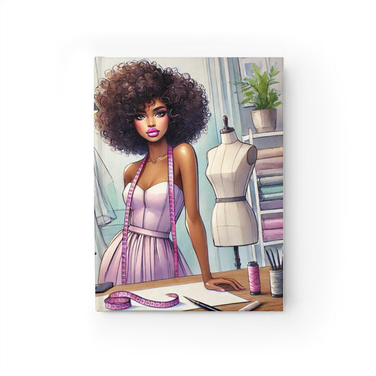 Sketchbook - Fashionable Babe in Design Studio, Blank Pages, Hardcover
