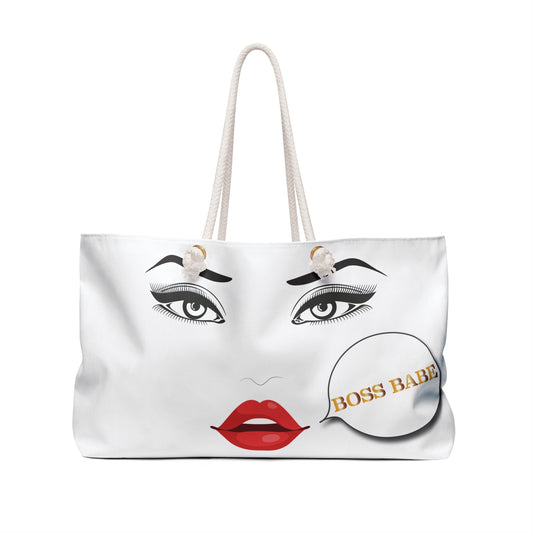 BOSS BABE Whisper, Canvas Weekender Bag, Stylish Tote for Trendsetters