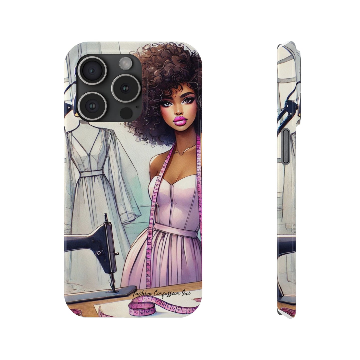 Phone Case - Fashion Designer Woman in Pastel Purple Dress