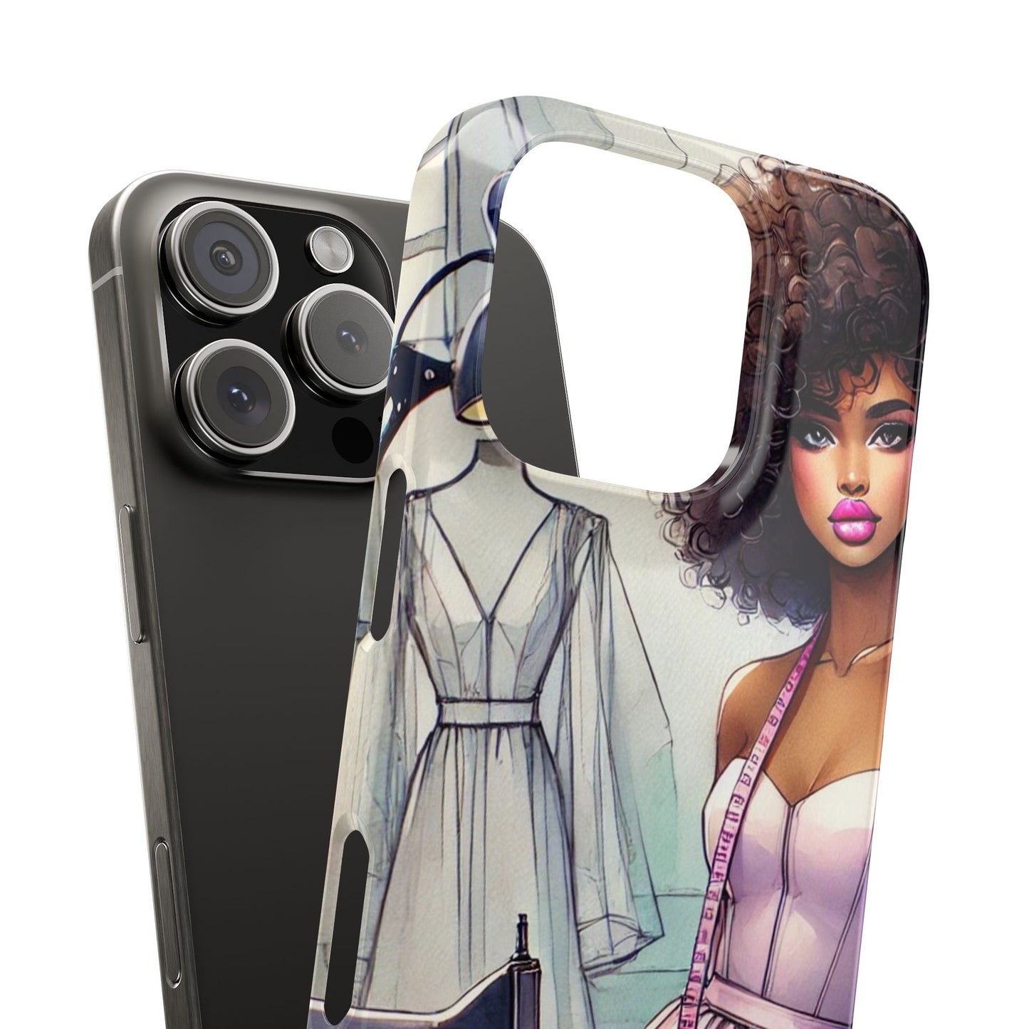 Phone Case - Fashion Designer Woman in Pastel Purple Dress