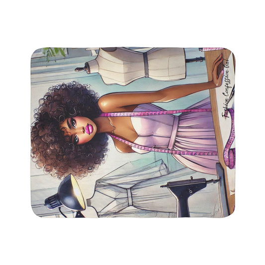 Sherpa Blanket - Fashion Designer in Pastel Purple Dress