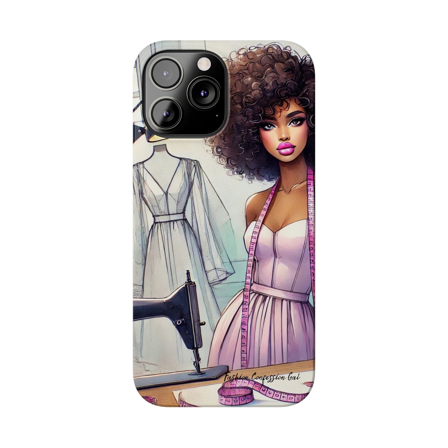 Phone Case - Fashion Designer Woman in Pastel Purple Dress