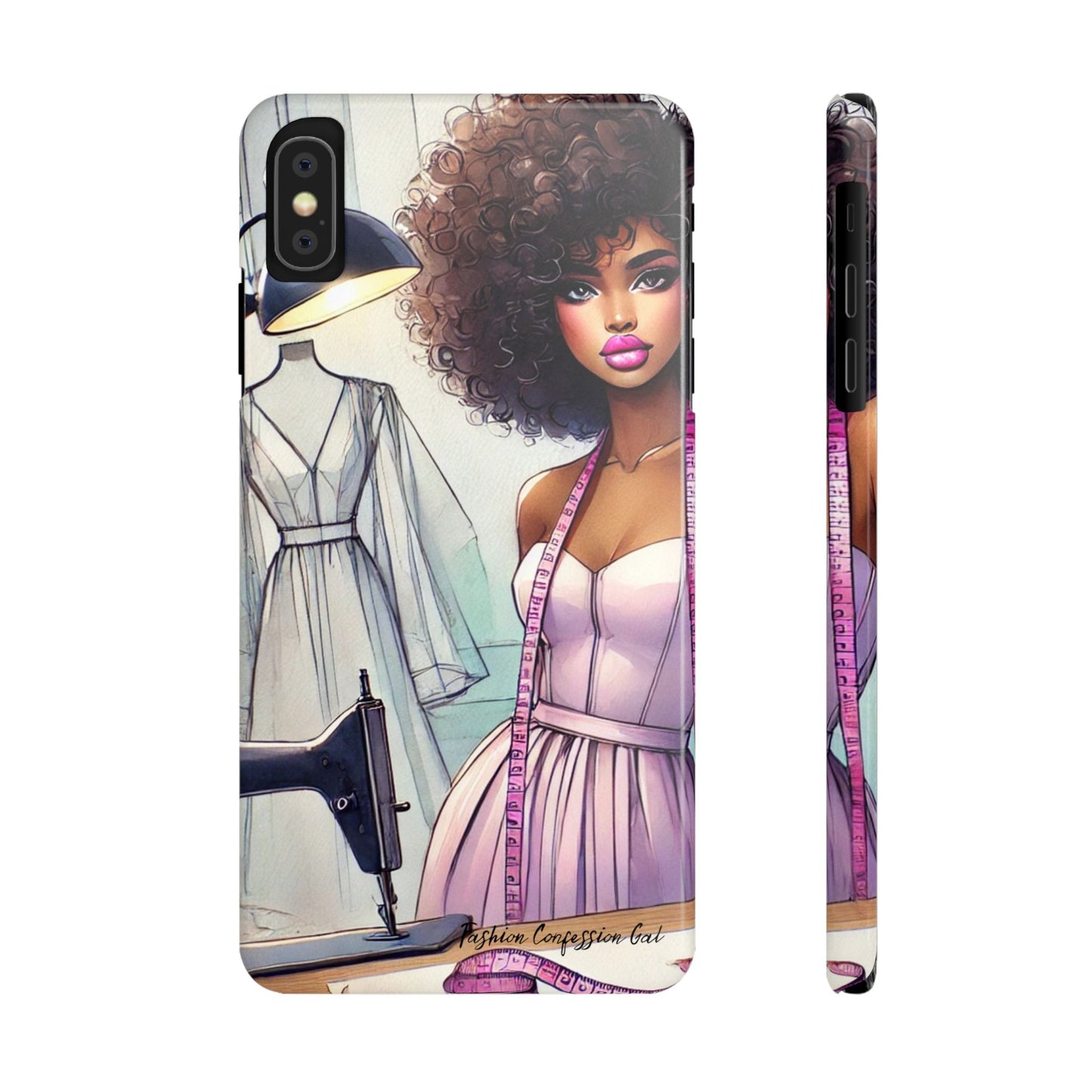 Phone Case - Fashion Designer Woman in Pastel Purple Dress