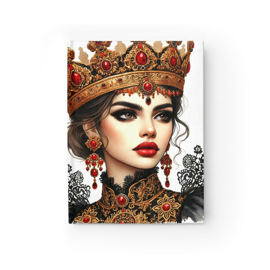 Sketchbook- Crowned Fashionable Woman, We All Wear Crowns, Blank Pages