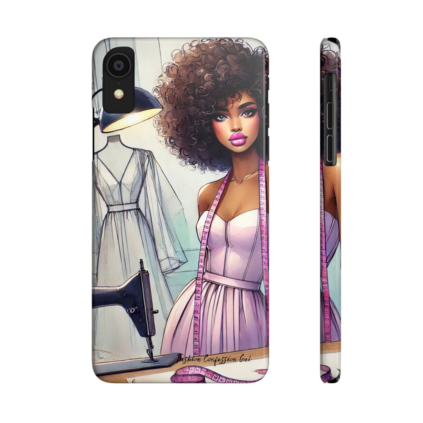 Phone Case - Fashion Designer Woman in Pastel Purple Dress