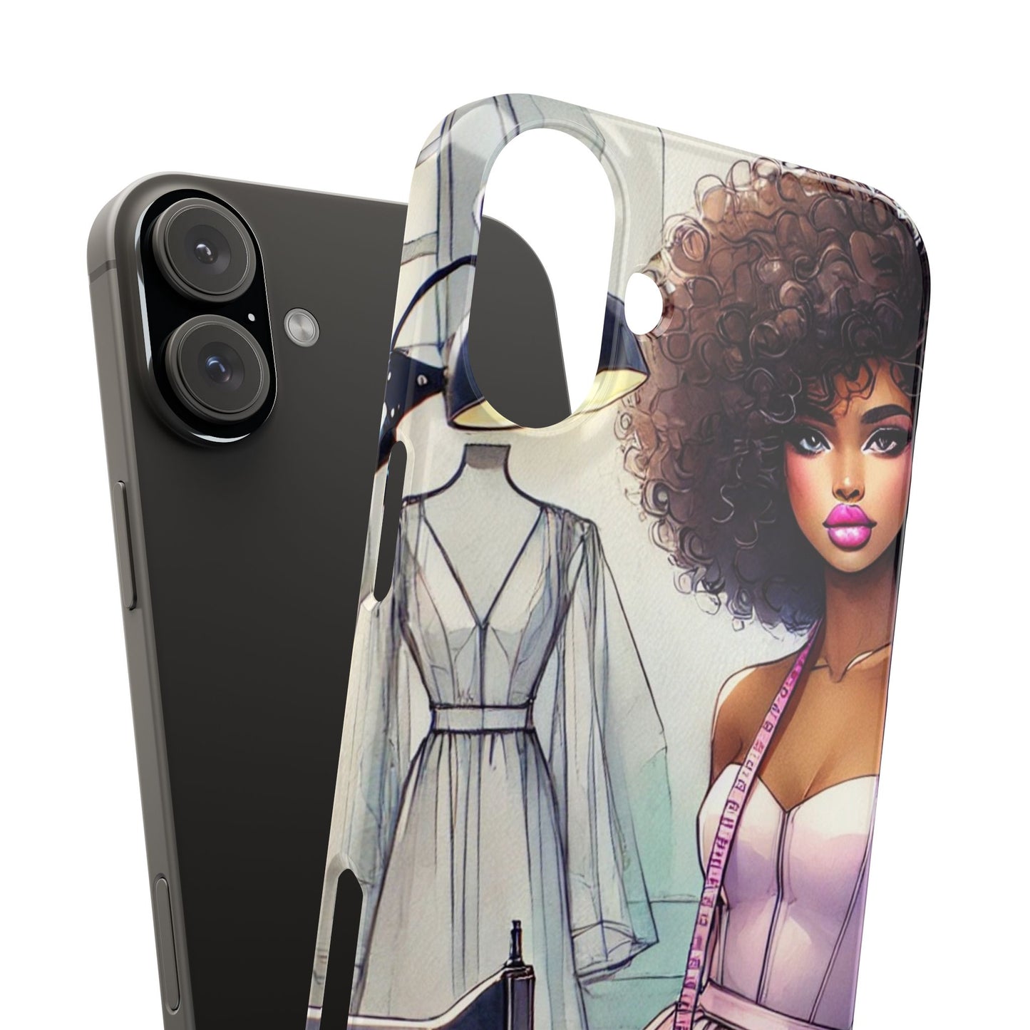 Phone Case - Fashion Designer Woman in Pastel Purple Dress