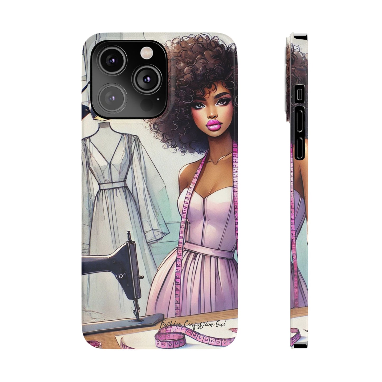 Phone Case - Fashion Designer Woman in Pastel Purple Dress