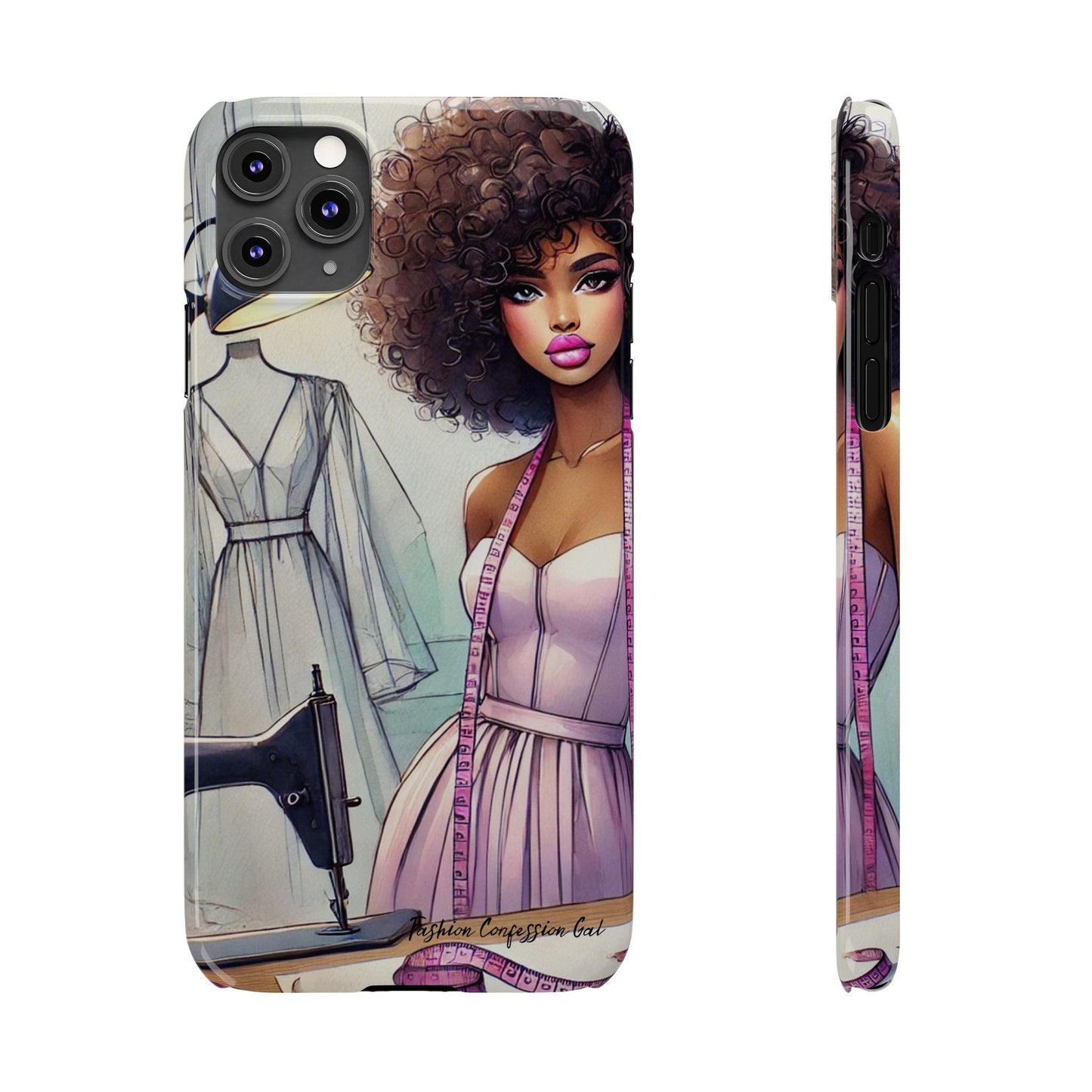 Phone Case - Fashion Designer Woman in Pastel Purple Dress