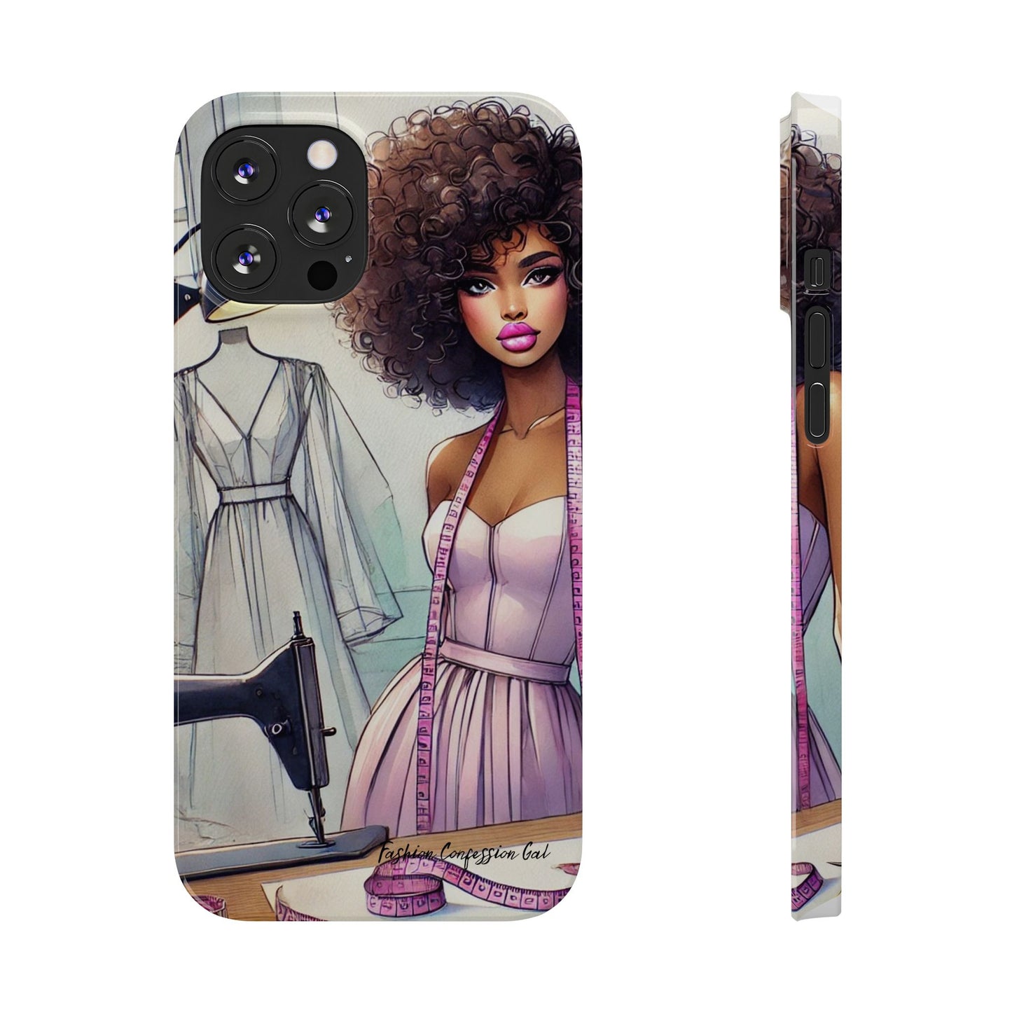 Phone Case - Fashion Designer Woman in Pastel Purple Dress