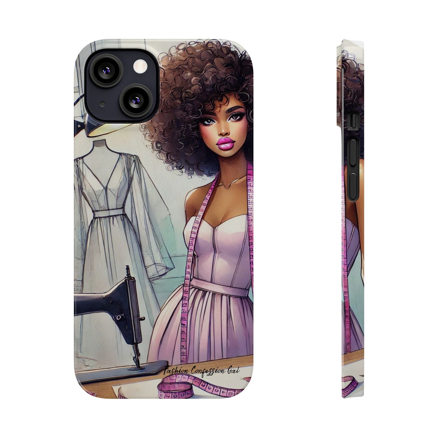 Phone Case - Fashion Designer Woman in Pastel Purple Dress
