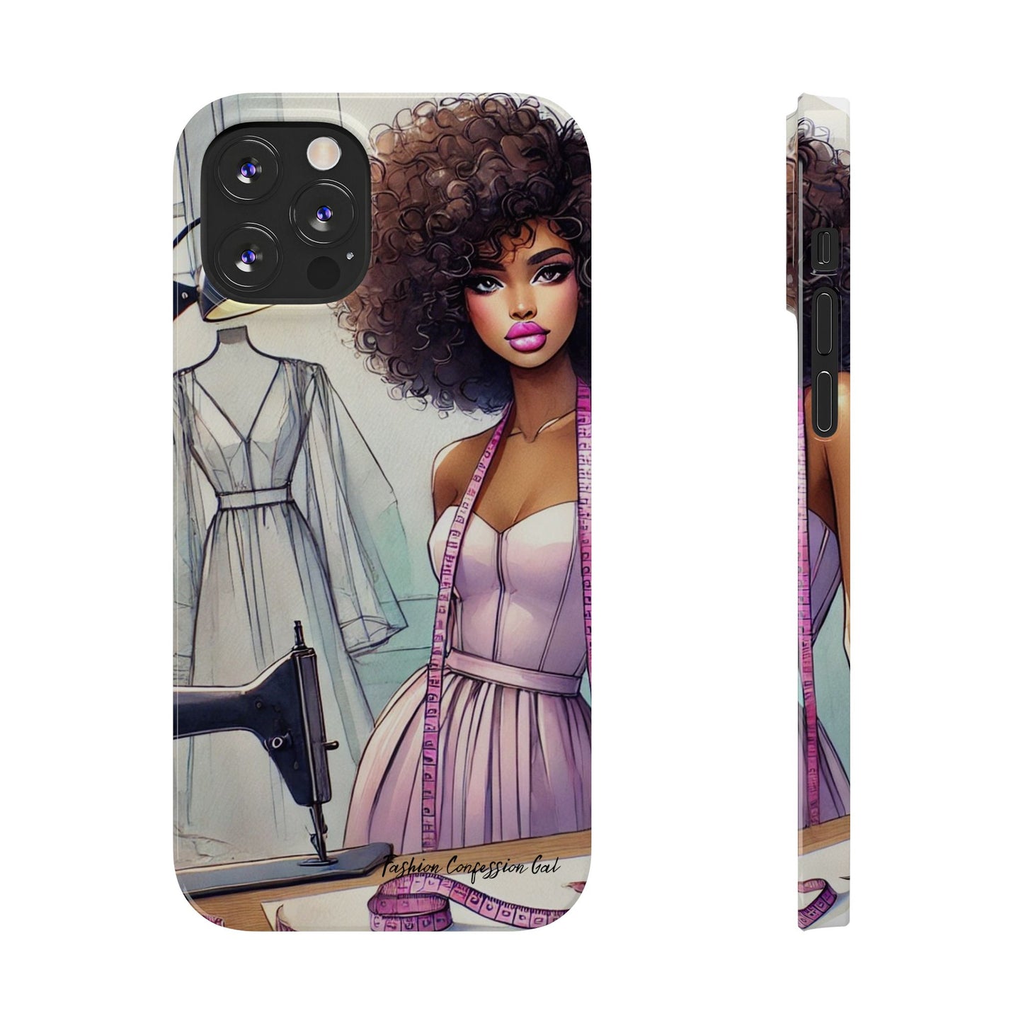 Phone Case - Fashion Designer Woman in Pastel Purple Dress
