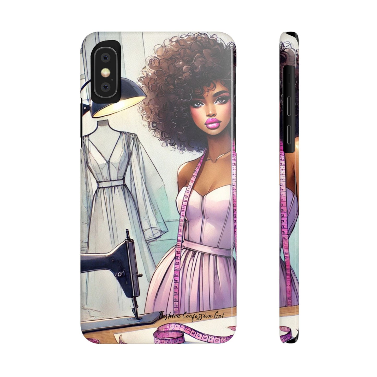 Phone Case - Fashion Designer Woman in Pastel Purple Dress