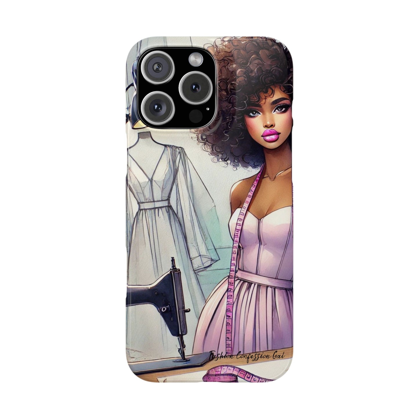 Phone Case - Fashion Designer Woman in Pastel Purple Dress