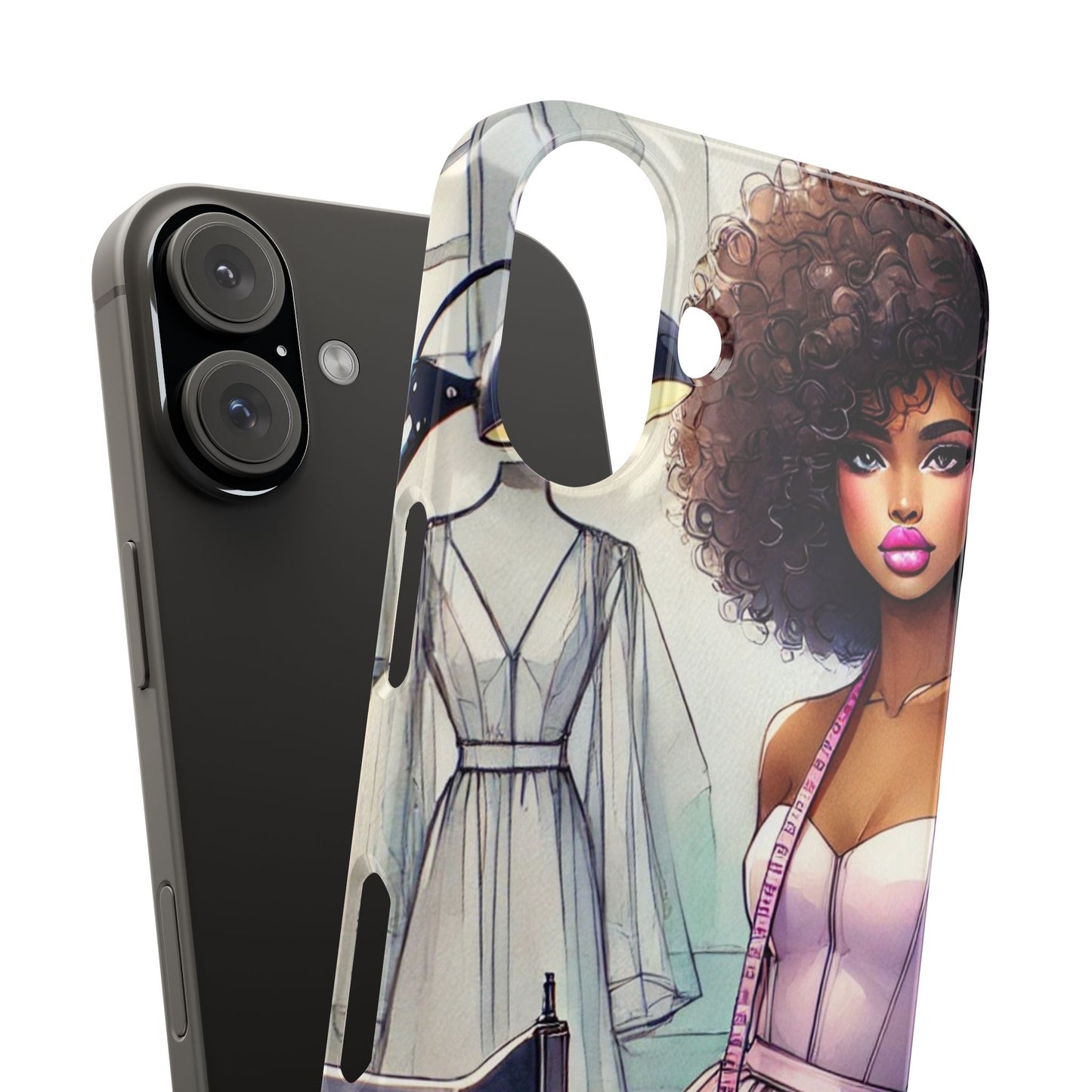Phone Case - Fashion Designer Woman in Pastel Purple Dress