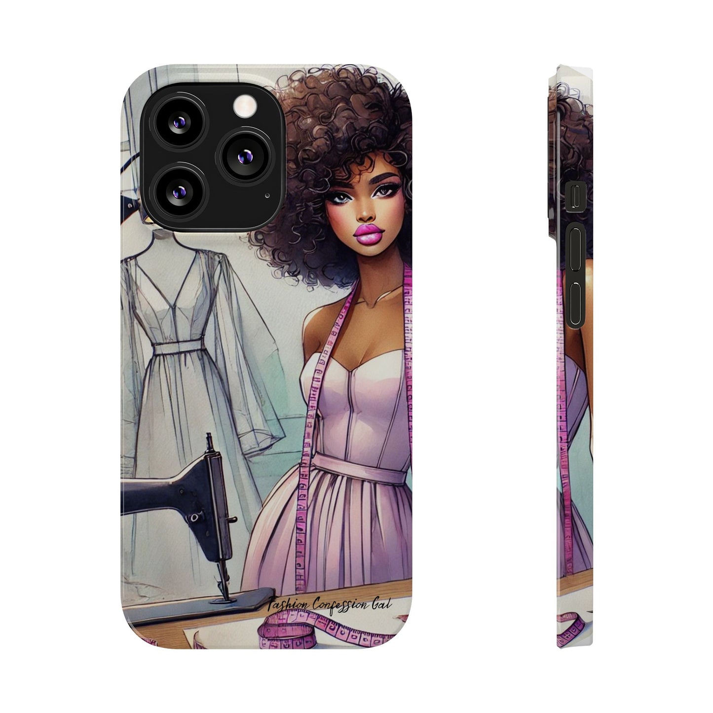 Phone Case - Fashion Designer Woman in Pastel Purple Dress