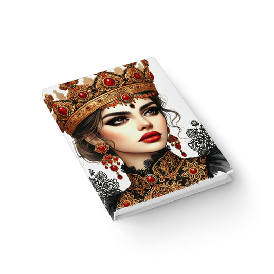 Sketchbook- Crowned Fashionable Woman, We All Wear Crowns, Blank Pages