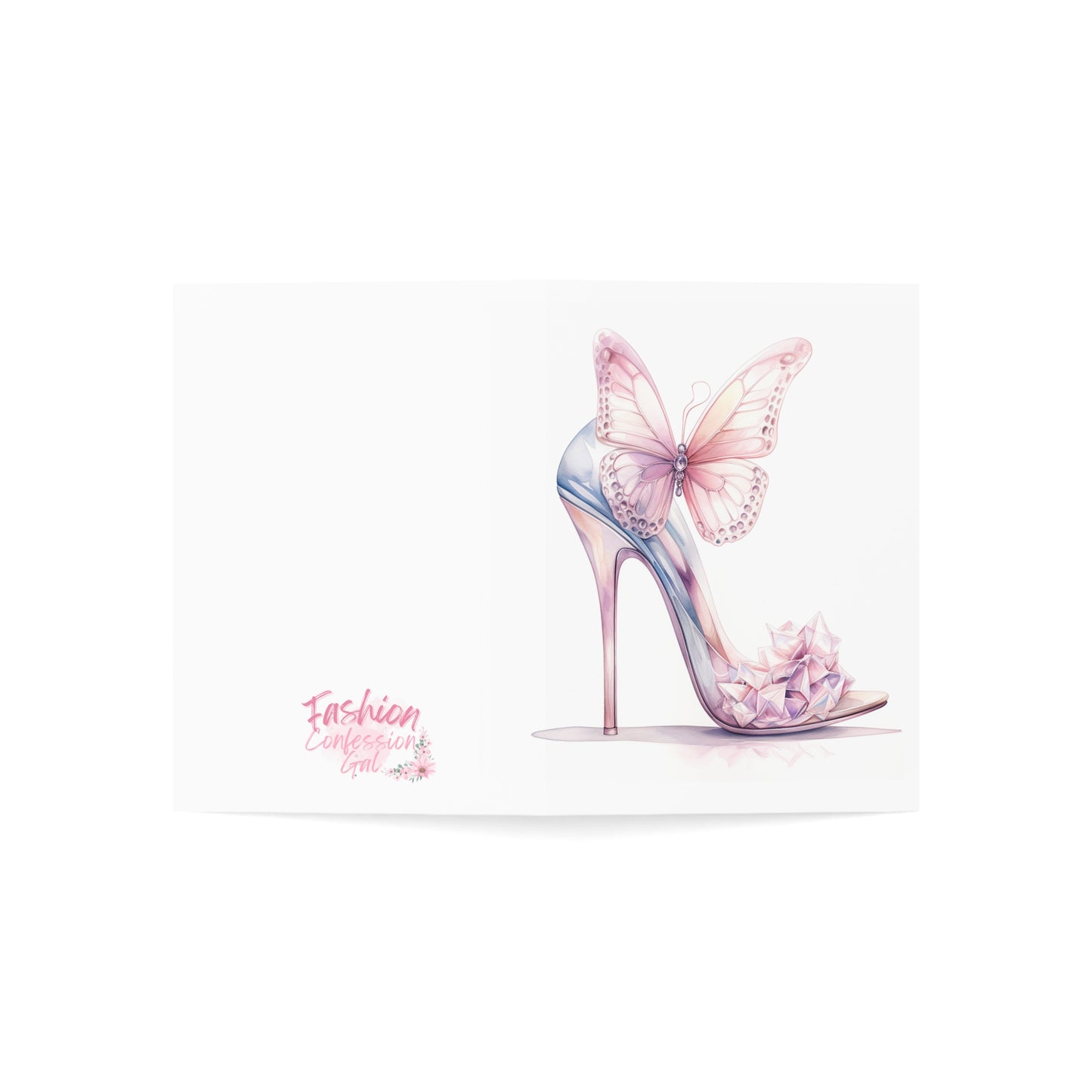 Fashionable Greeting Cards Set - Glass Heel, Blank Inside