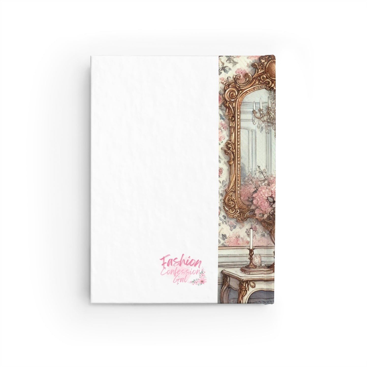 Sketchbook- Tea Time Fashionista in Pink Dress, Blank Pages, Hardcover